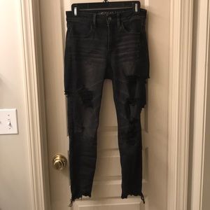 American Eagle Black Ripped Jeans
